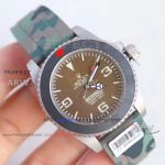Perfect Rolex Bamford Replica Commando Submariner Brown Dial Safari Rubber Strap Watch 